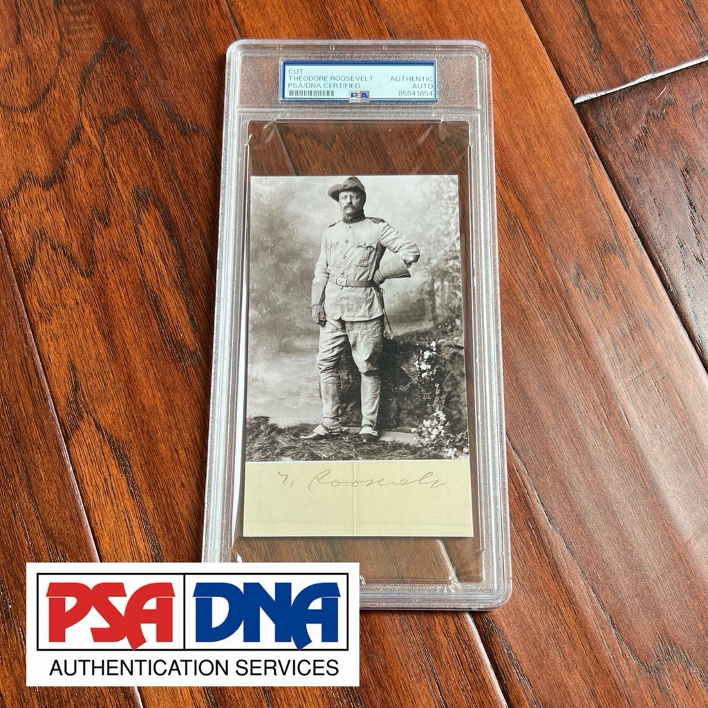 THEODORE ROOSEVELT * PSA * Autograph Cut Signature Rough Rider Card Signed Teddy