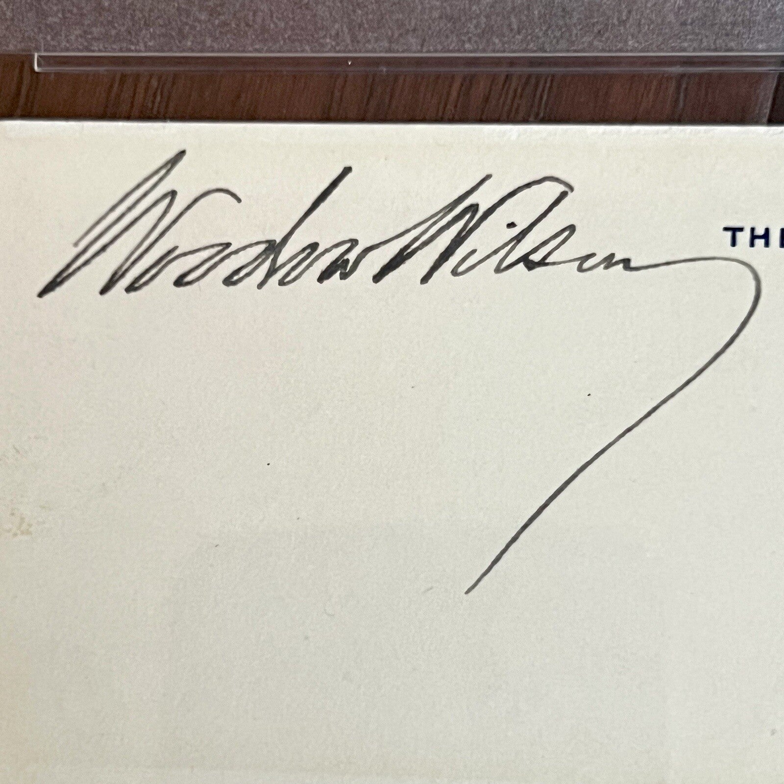 Woodrow Wilson * PSA * Autograph WHITE HOUSE CARD Signed * As President Slab