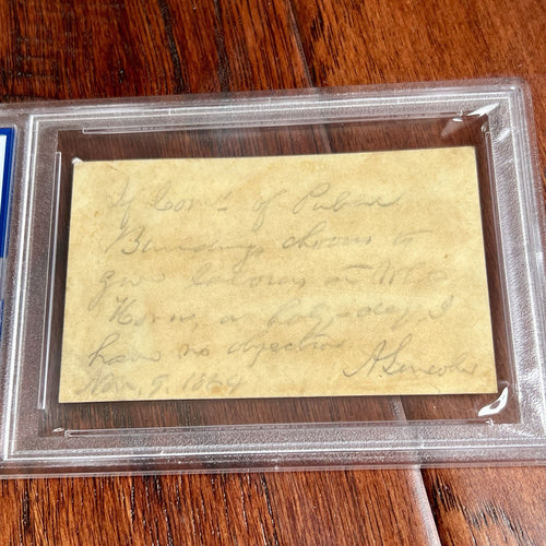 ABRAHAM LINCOLN * PSA * Autograph Note Signed ONE DAY AFTER RE-ELECTION 1864