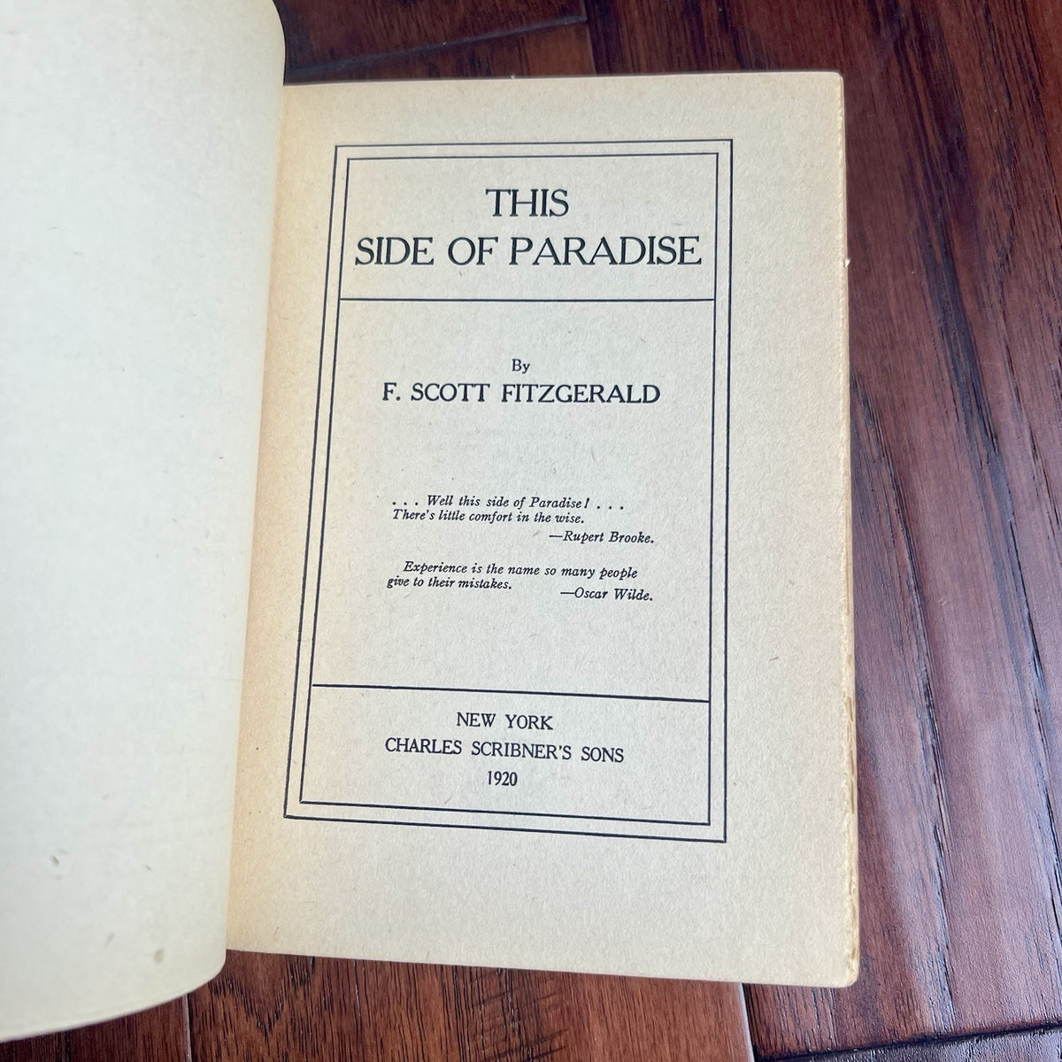 F. SCOTT FITZGERALD * PSA * 1st Ed Autograph THIS SIDE OF PARADISE Book Signed