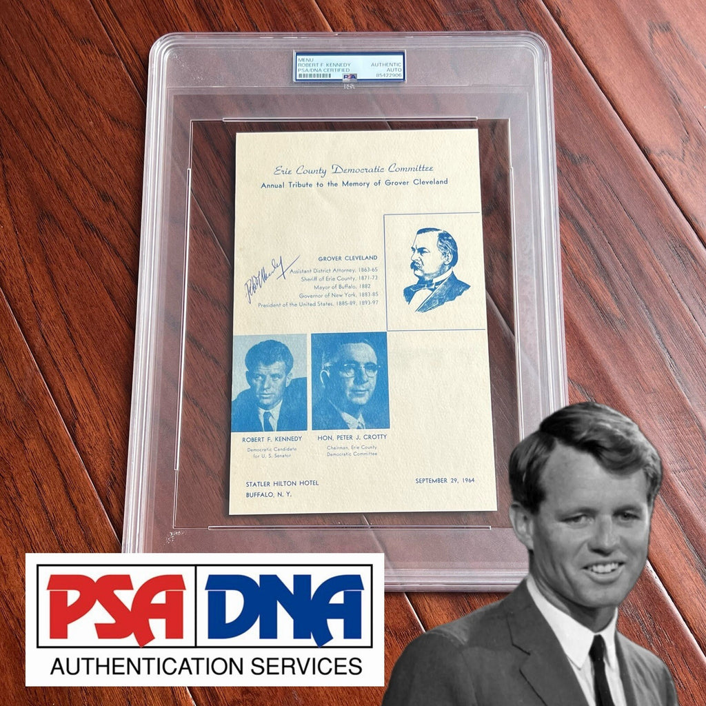 ROBERT F. KENNEDY * PSA * Autograph Democratic Committee Menu Signed 1964 RFK