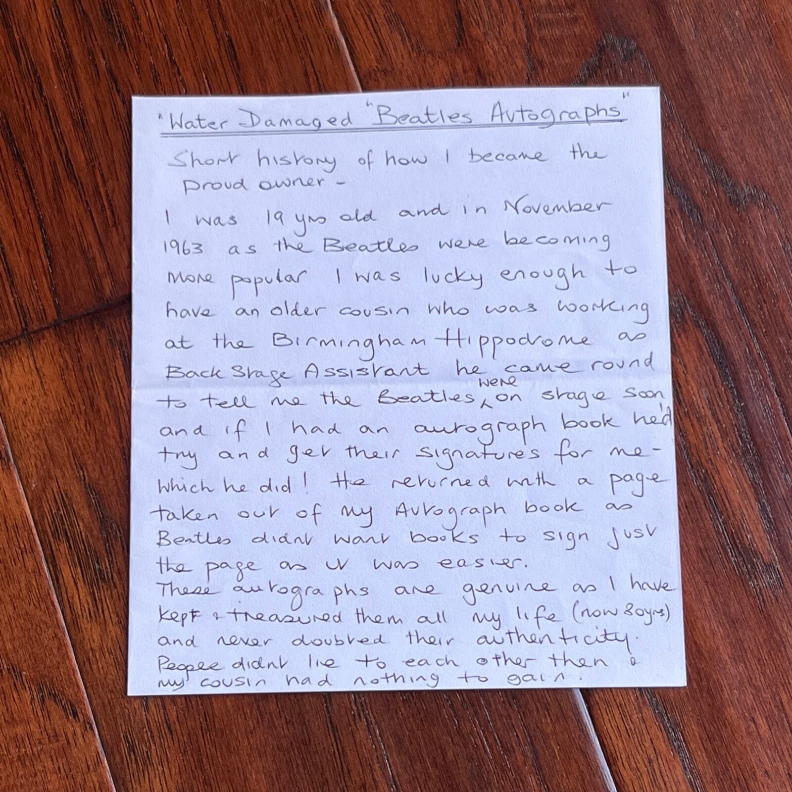 THE BEATLES * PSA * Full Set Autograph Page Signed * John Lennon Paul McCartney