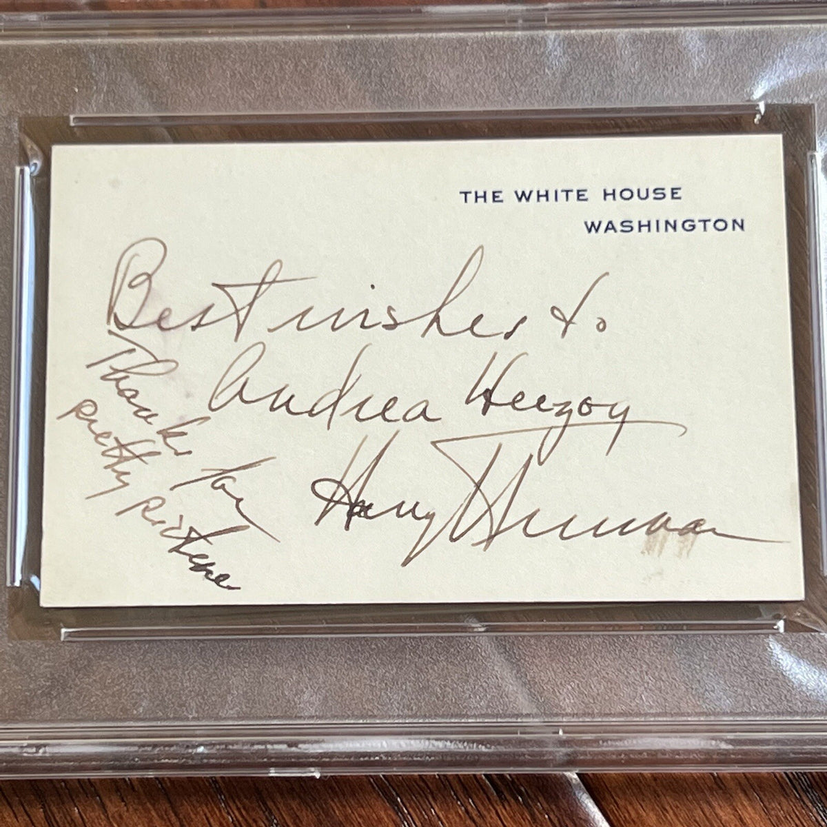 HARRY TRUMAN * PSA * Autograph White House Card AS PRESIDENT Signed Slabbed