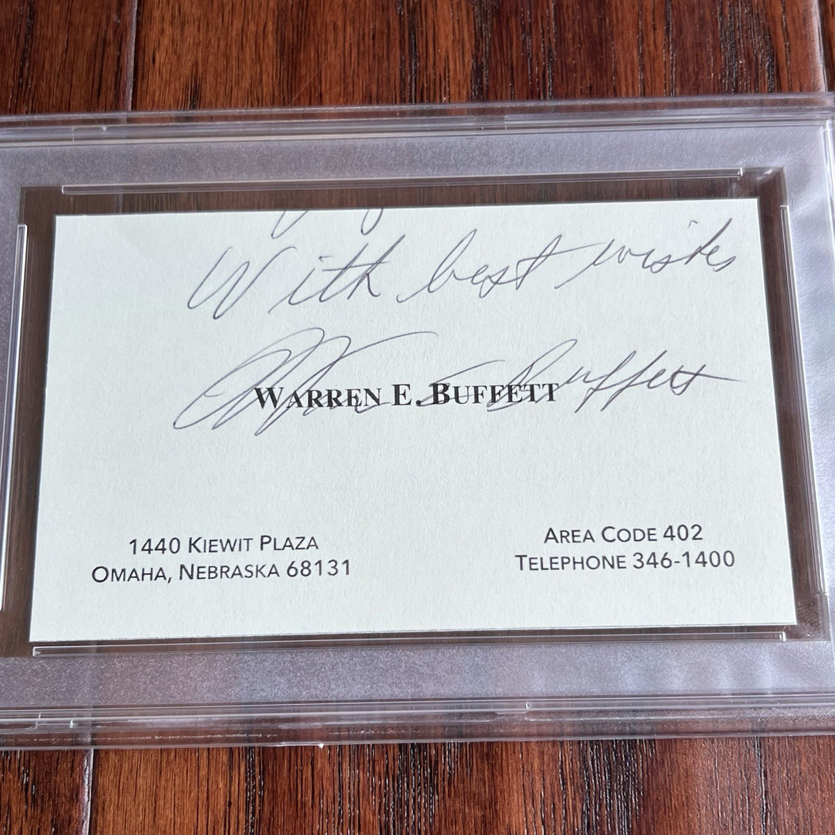 WARREN BUFFETT * PSA  Autograph Berkshire Hathaway BUSINESS CARD Souvenir SIGNED