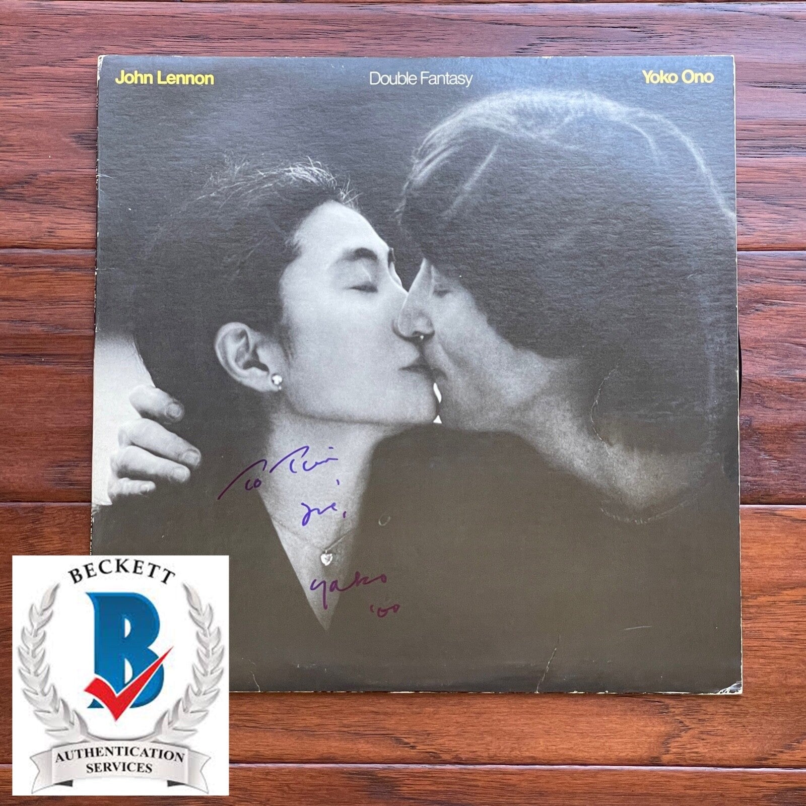 YOKO ONO * BAS * Autograph DOUBLE FANTASY Album Signed * Lennon "Starting Over"