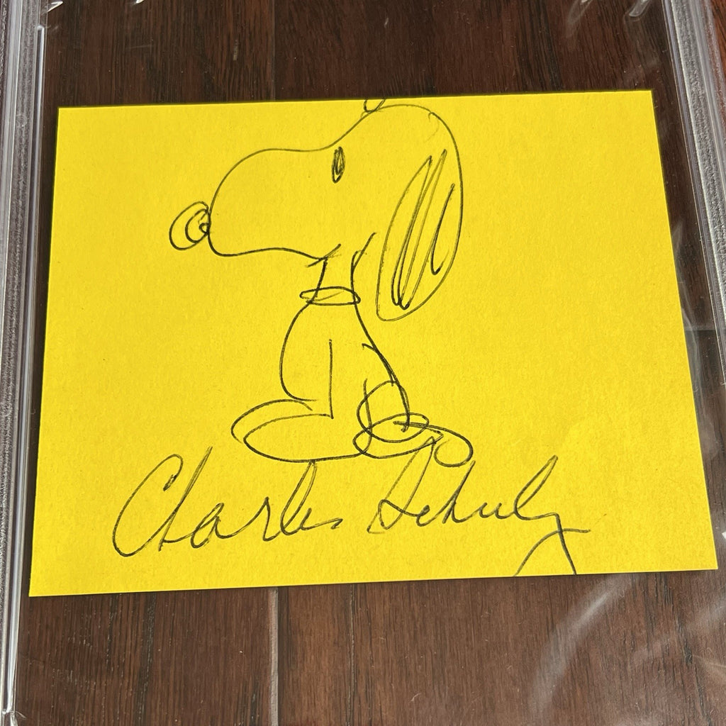 CHARLES M SCHULZ * PSA * Autograph SNOOPY Hand-Drawn Artwork Signed * PEANUTS