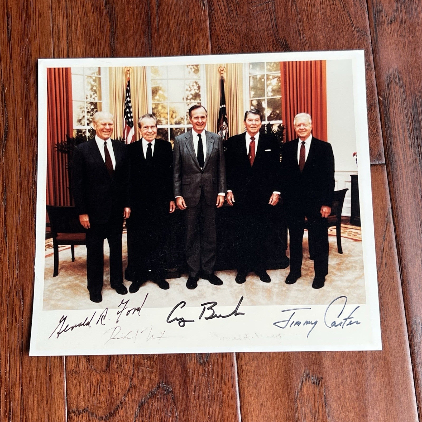 5 PRESIDENTS * PSA Ronald Reagan Richard Nixon Bush Autograph Signed Photo Five