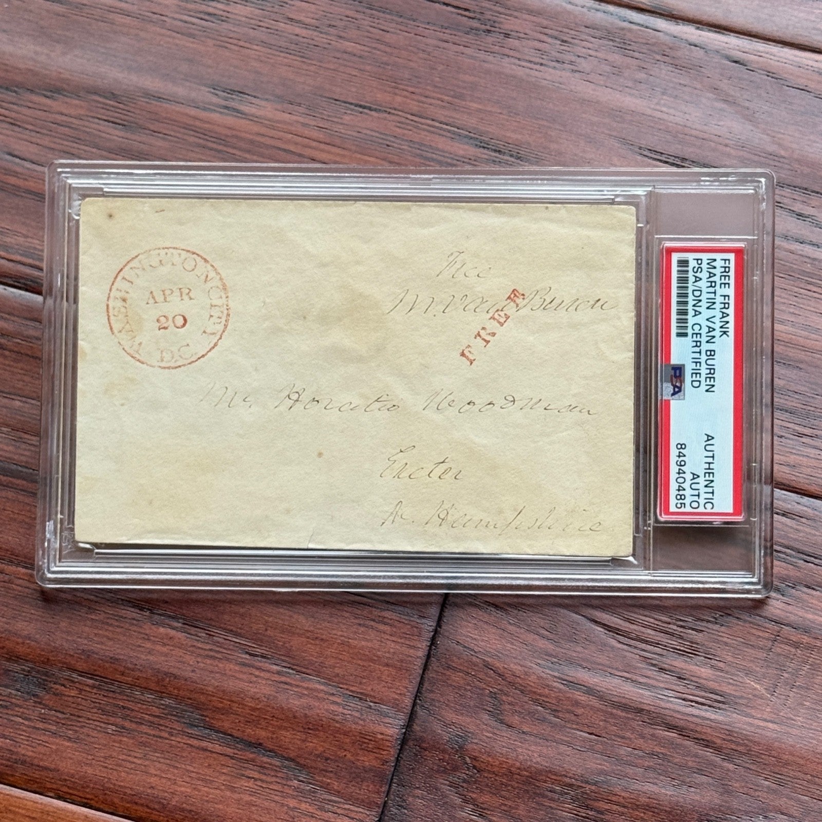 MARTIN VAN BUREN * PSA * Autograph FREE FRANK Envelope Signed * WASHINGTON DC