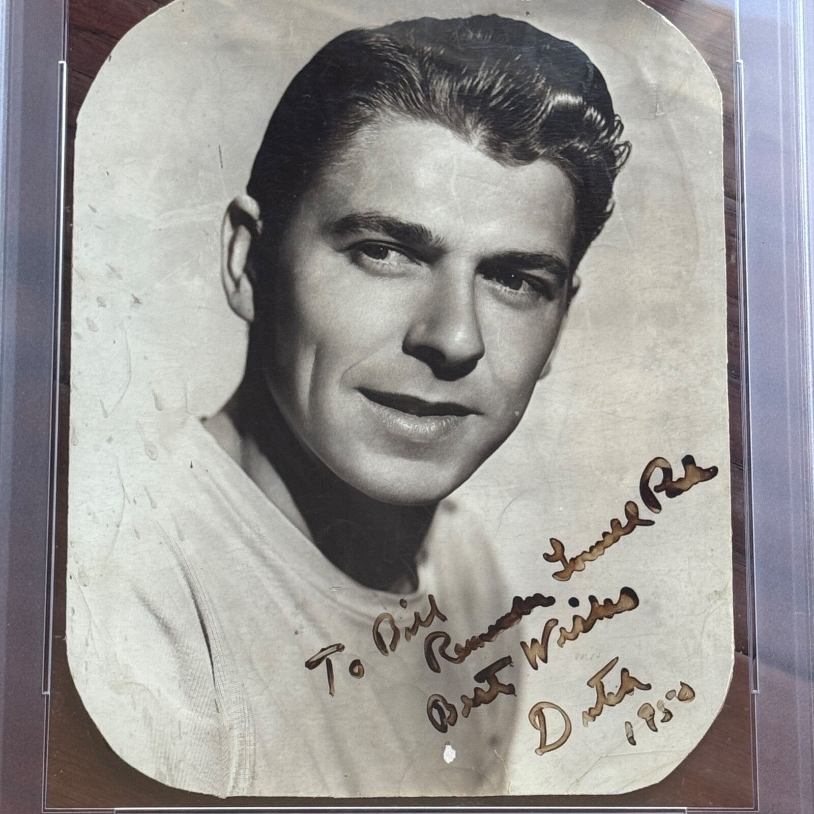 RONALD REAGAN * PSA/DNA * Early Autograph Photo Signed  "Dutch" * 1950