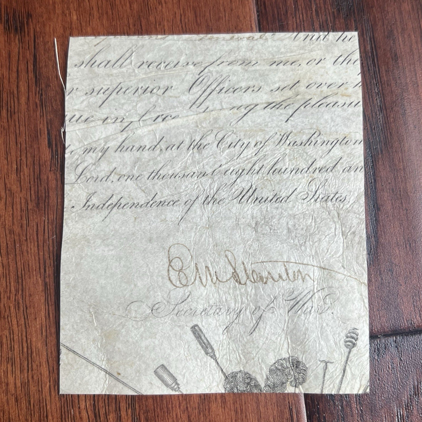 EDWIN M. STANTON * PSA * Autograph Civil War Commission Cut SIGNED * Lincoln