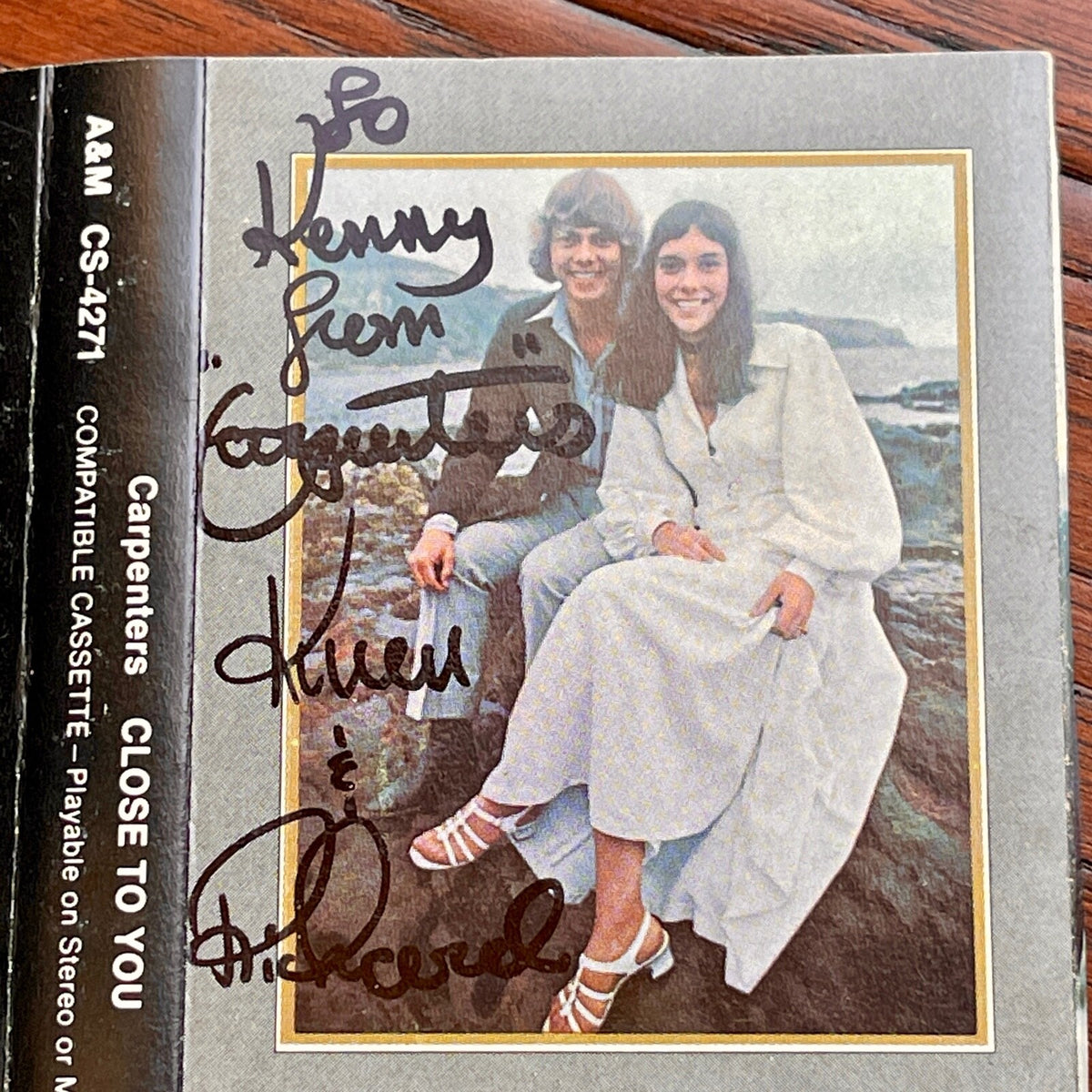 CARPENTERS * JSA * Karen & Richard Autograph CLOSE TO YOU Cassette  Tape SIGNED