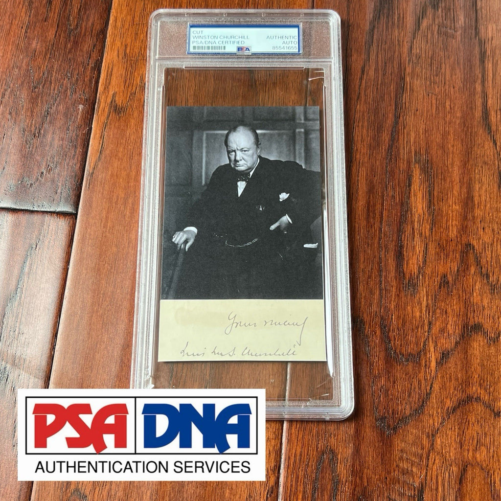 WINSTON S. CHURCHILL * PSA * Autograph Cut Signature CUSTOM CARD Signed