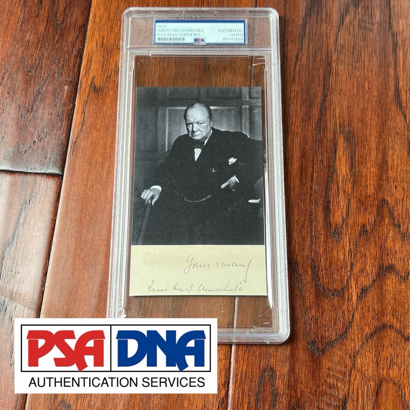 WINSTON S. CHURCHILL * PSA * Autograph Cut Signature CUSTOM CARD Signed