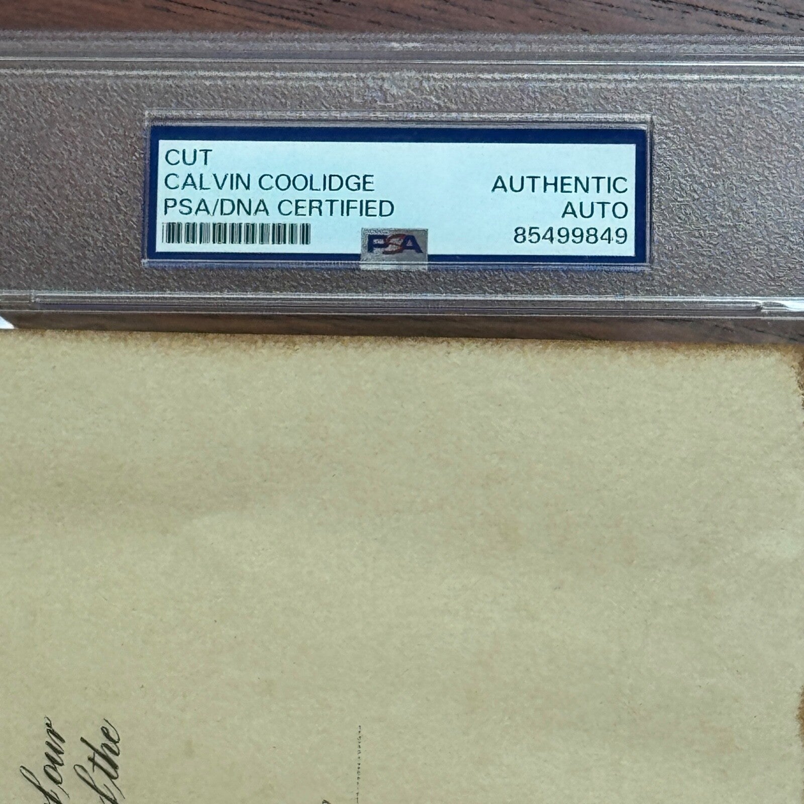CALVIN COOLIDGE * PSA/DNA * Cut Signature AS PRESIDENT Autograph Signed