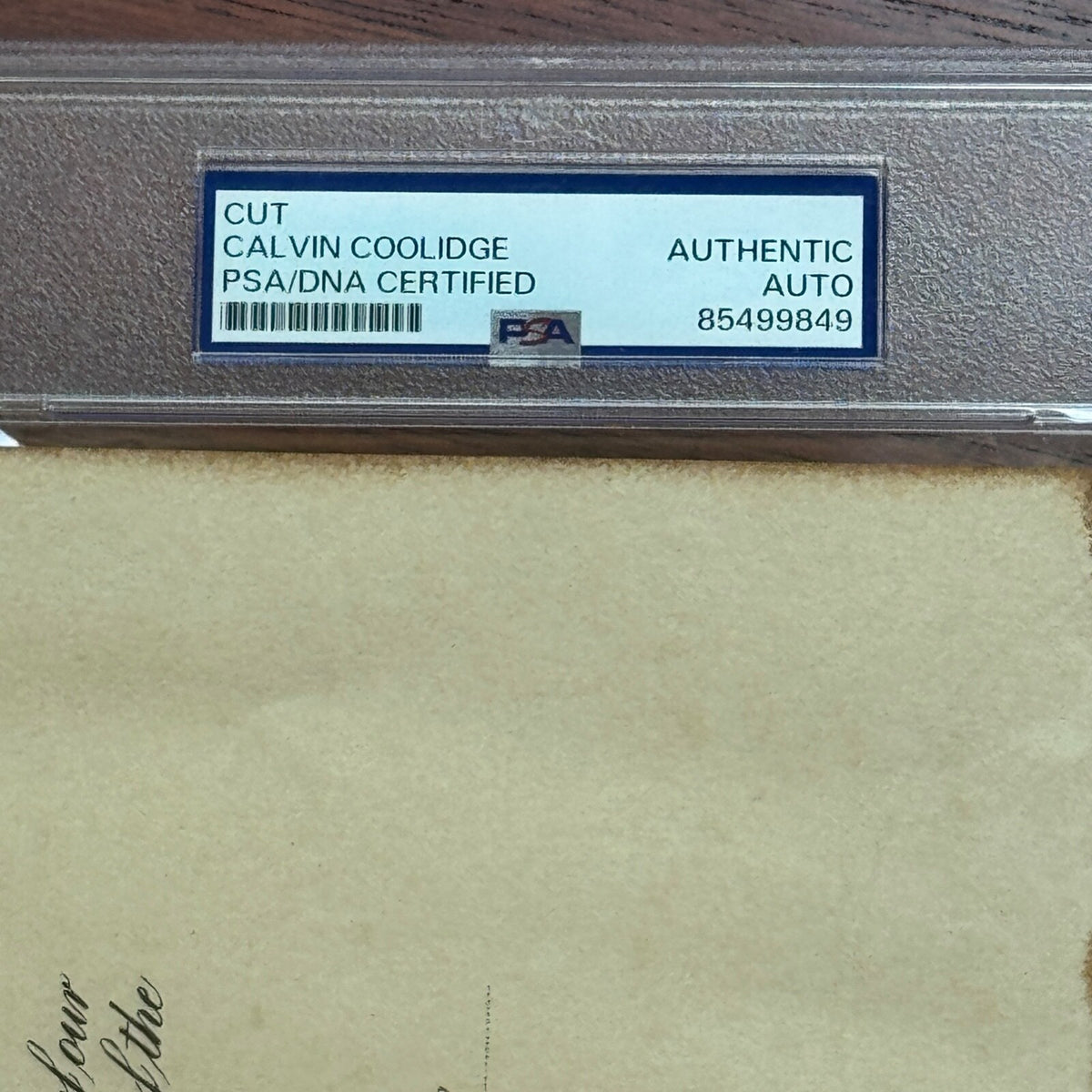 CALVIN COOLIDGE * PSA/DNA * Cut Signature AS PRESIDENT Autograph Signed