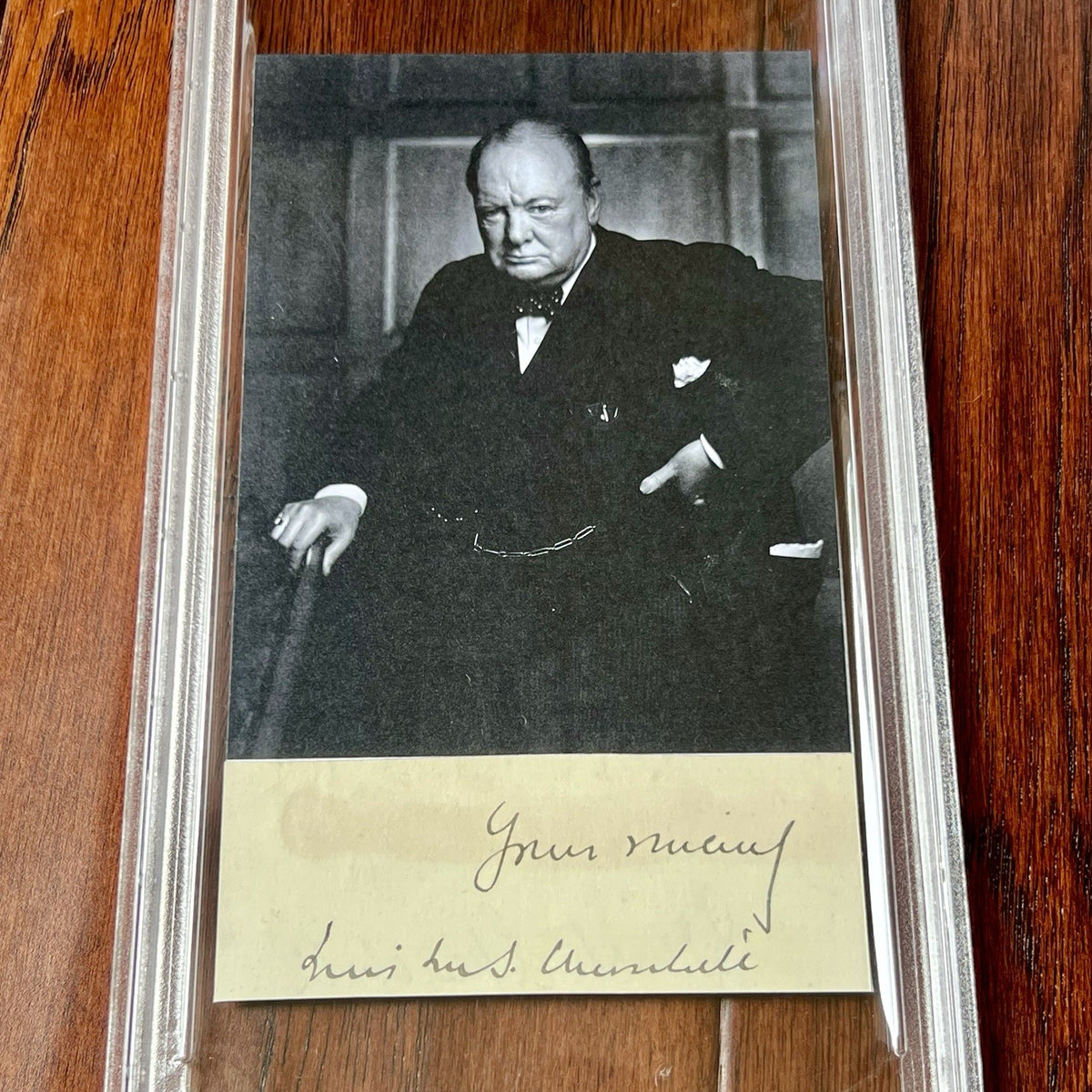 WINSTON S. CHURCHILL * PSA * Autograph Cut Signature CUSTOM CARD Signed