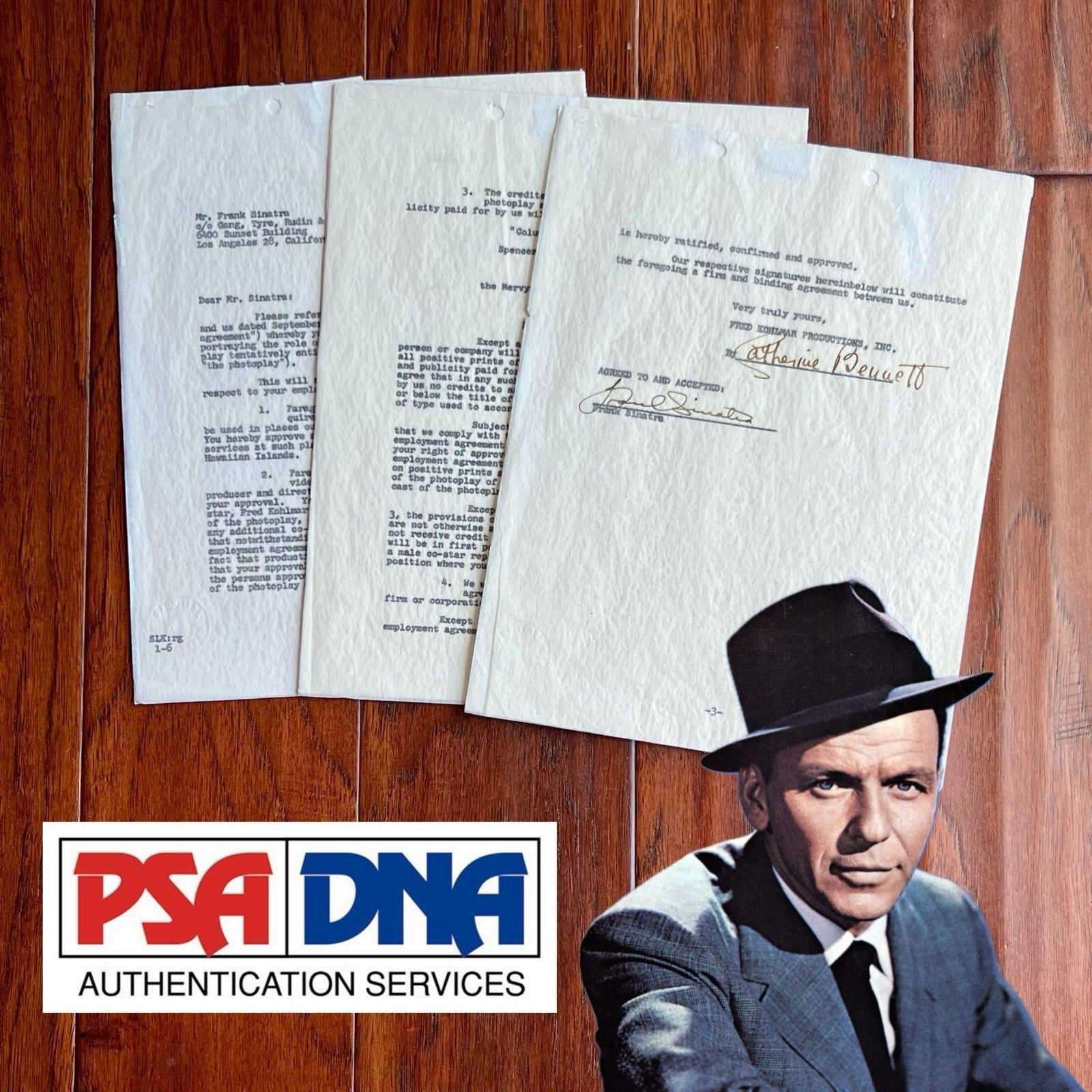 FRANK SINATRA * PSA * Autograph Movie Contract Signed Devil at Four O'Clock