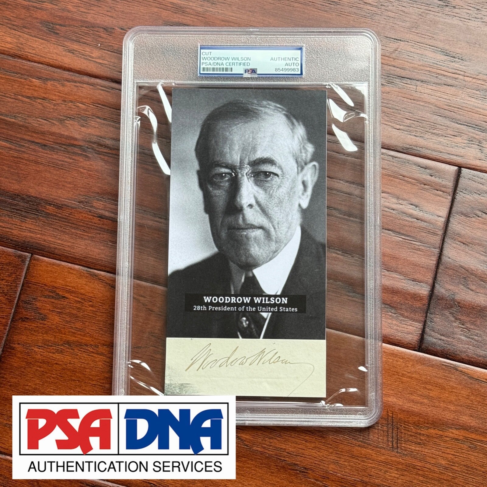 WOODROW WILSON  * PSA * Autograph Cut Signature Custom Card  PORTRAIT  Signed