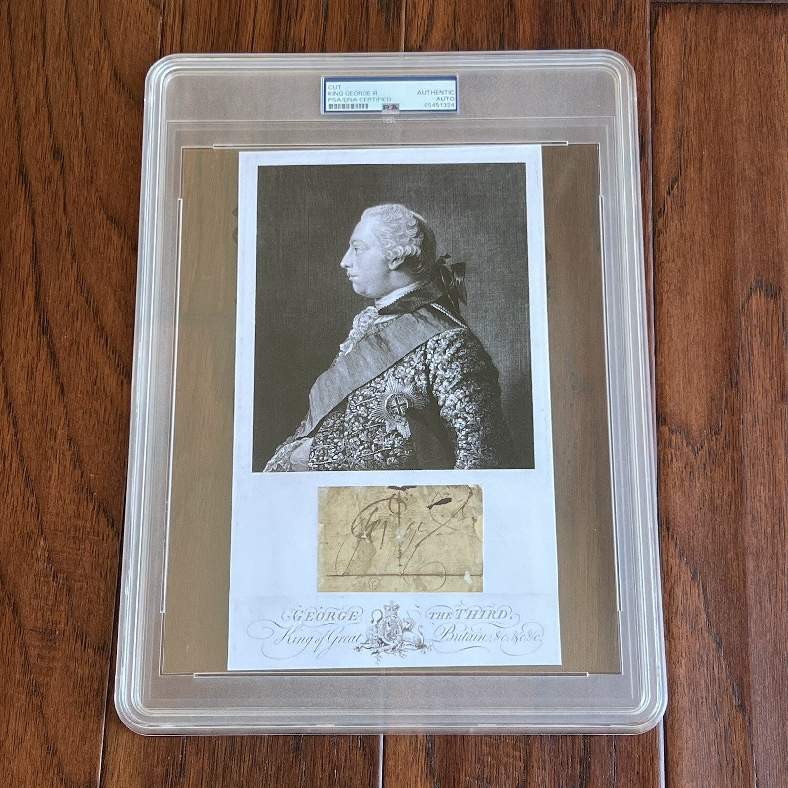 KING GEORGE III * PSA/DNA * Autograph CUT SIGNATURE Engraving Signed * England