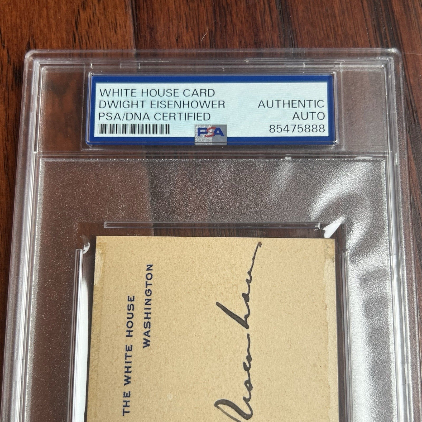 DWIGHT D.  + MAMIE EISENHOWER * PSA/DNA * Signed WHITE HOUSE CARDS Autographs