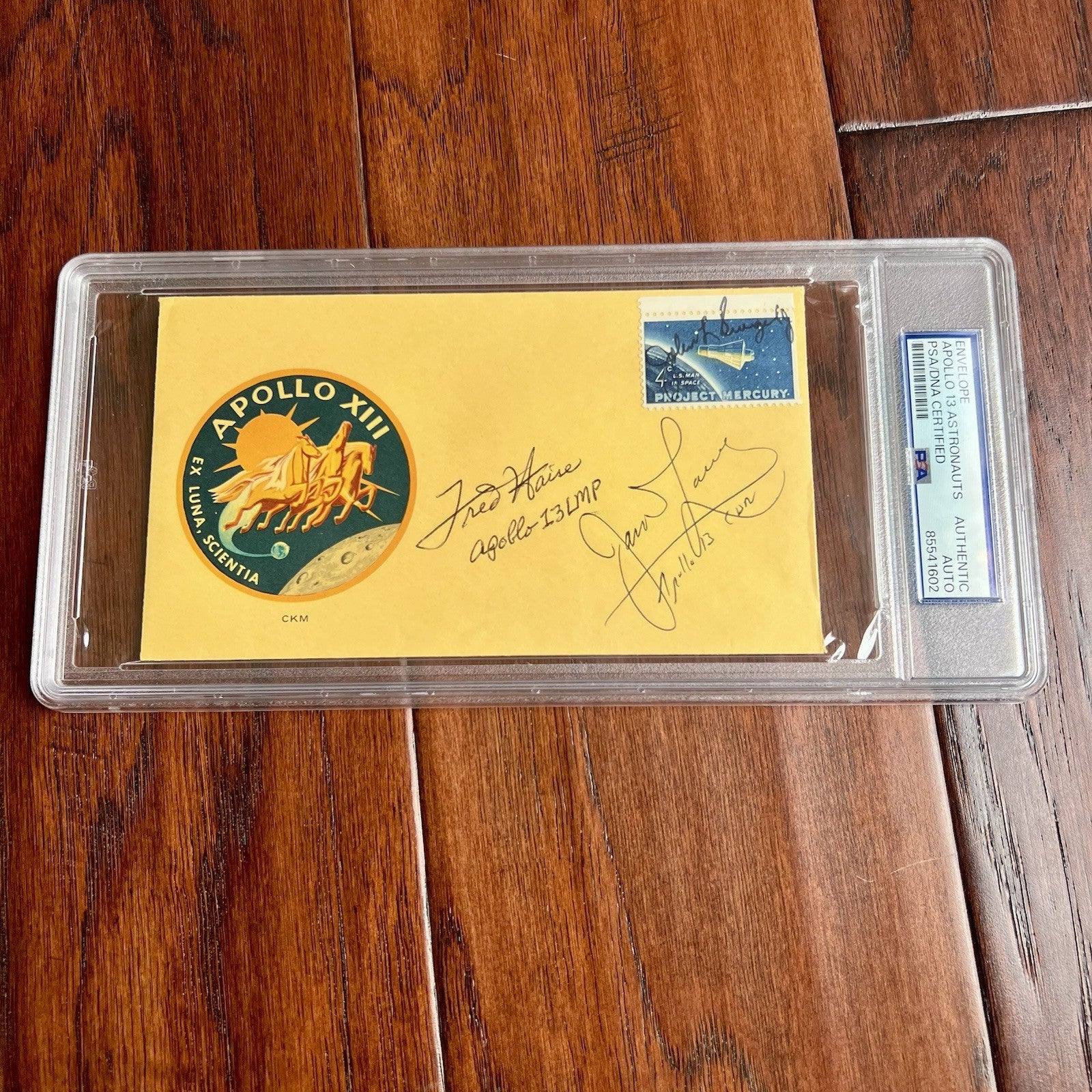 APOLLO 13 * PSA * CREW SIGNED Autograph COMMEMORATIVE Jack Swigert James Lovell