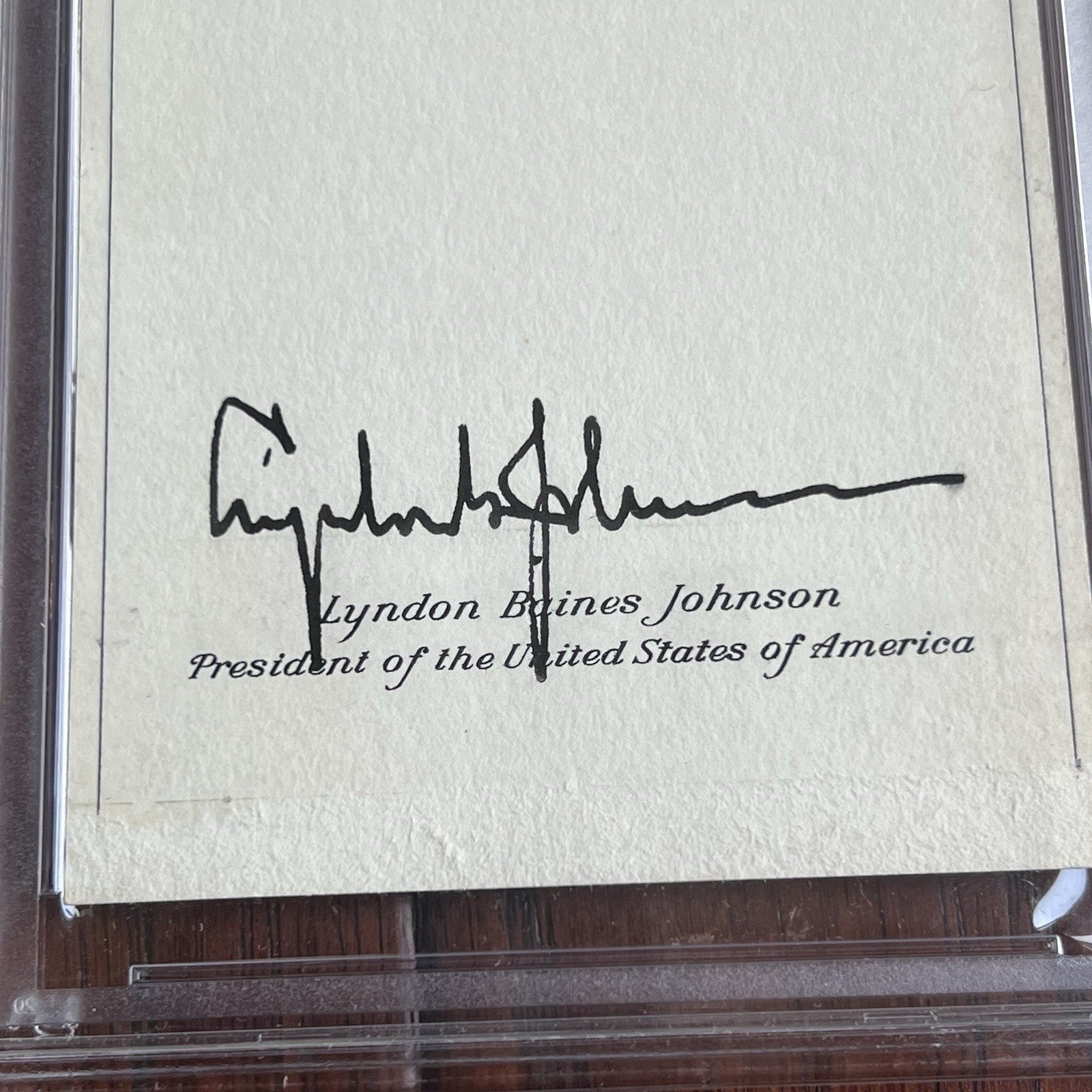 LYNDON B. JOHNSON * PSA/DNA * Autograph Bookplate Signed * LBJ President Seal