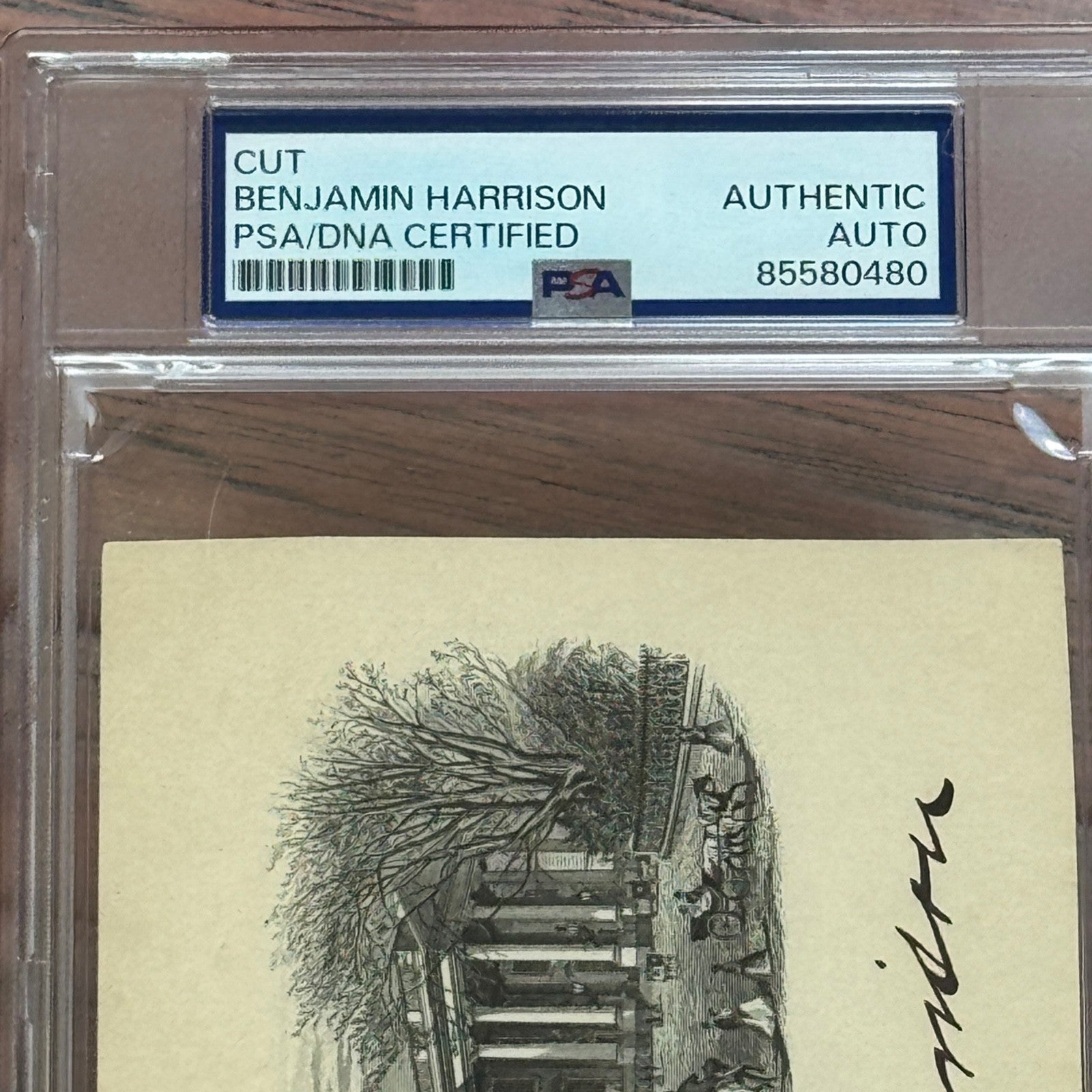 BENJAMIN HARRISON * PSA * Autograph WHITE HOUSE Engraving SIGNED