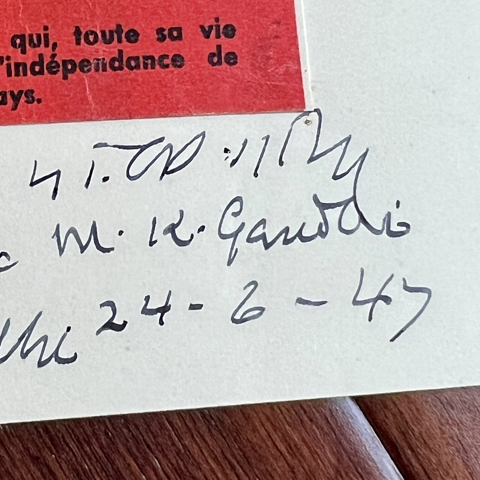 MAHATMA GANDHI * JSA * Double Signed AUTOGRAPH Photo * New Delhi