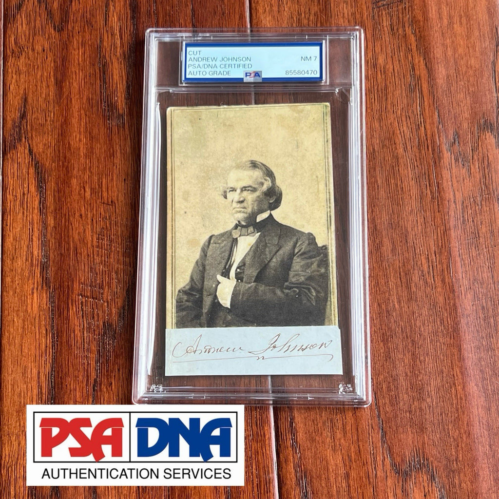 ANDREW JOHNSON * PSA * Autograph Cut FULL Signature CDV Photo SIGNED