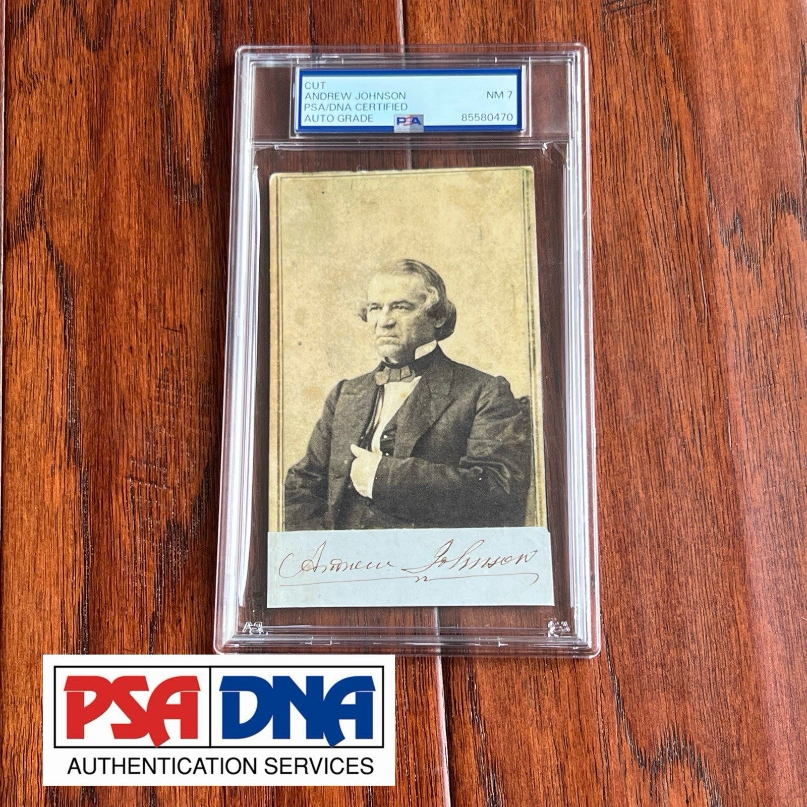 ANDREW JOHNSON * PSA * Autograph Cut FULL Signature CDV Photo SIGNED
