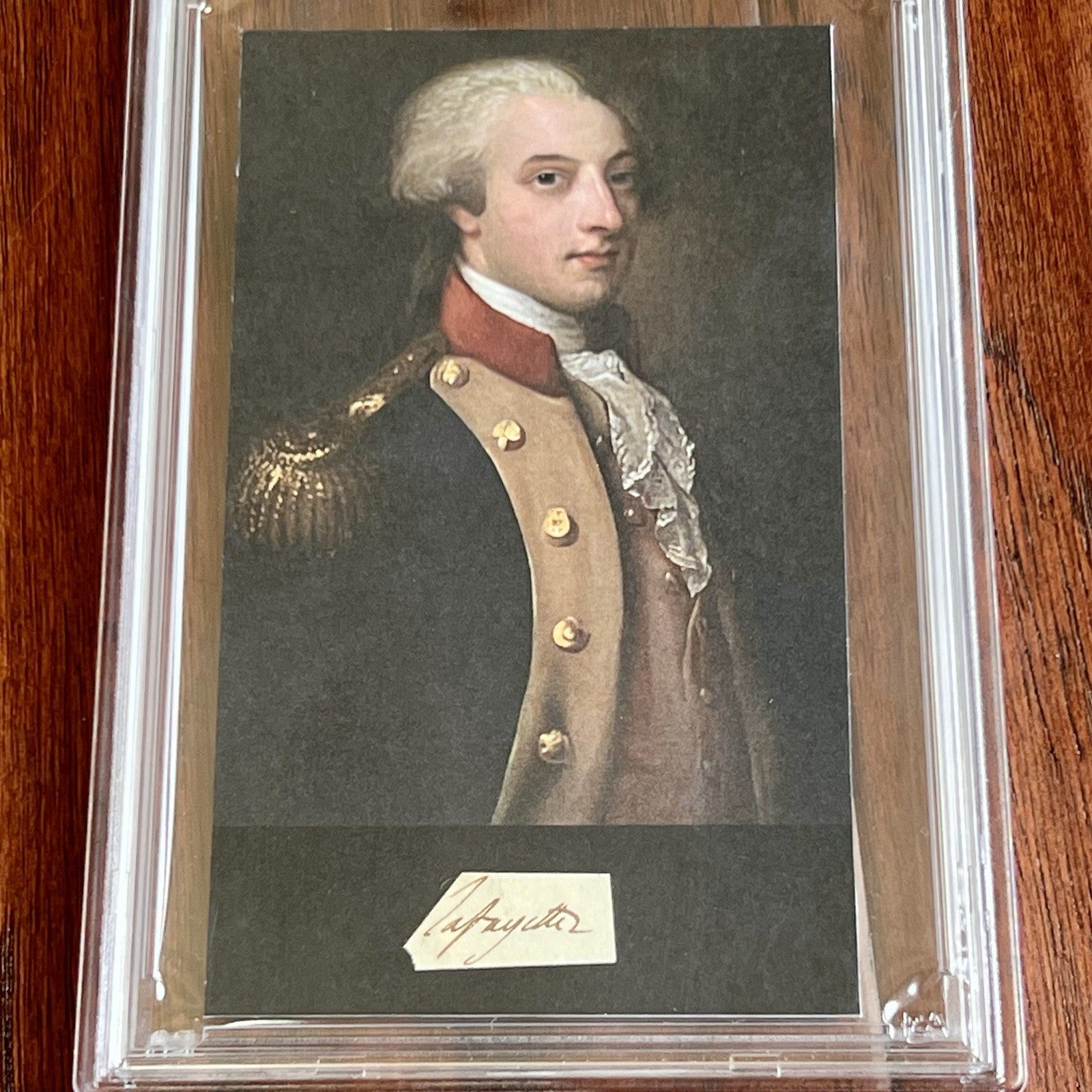 MARQUIS DE LAFAYETTE * PSA * Graded NM-MT 8 Autograph Cut CUSTOM CARD Signed
