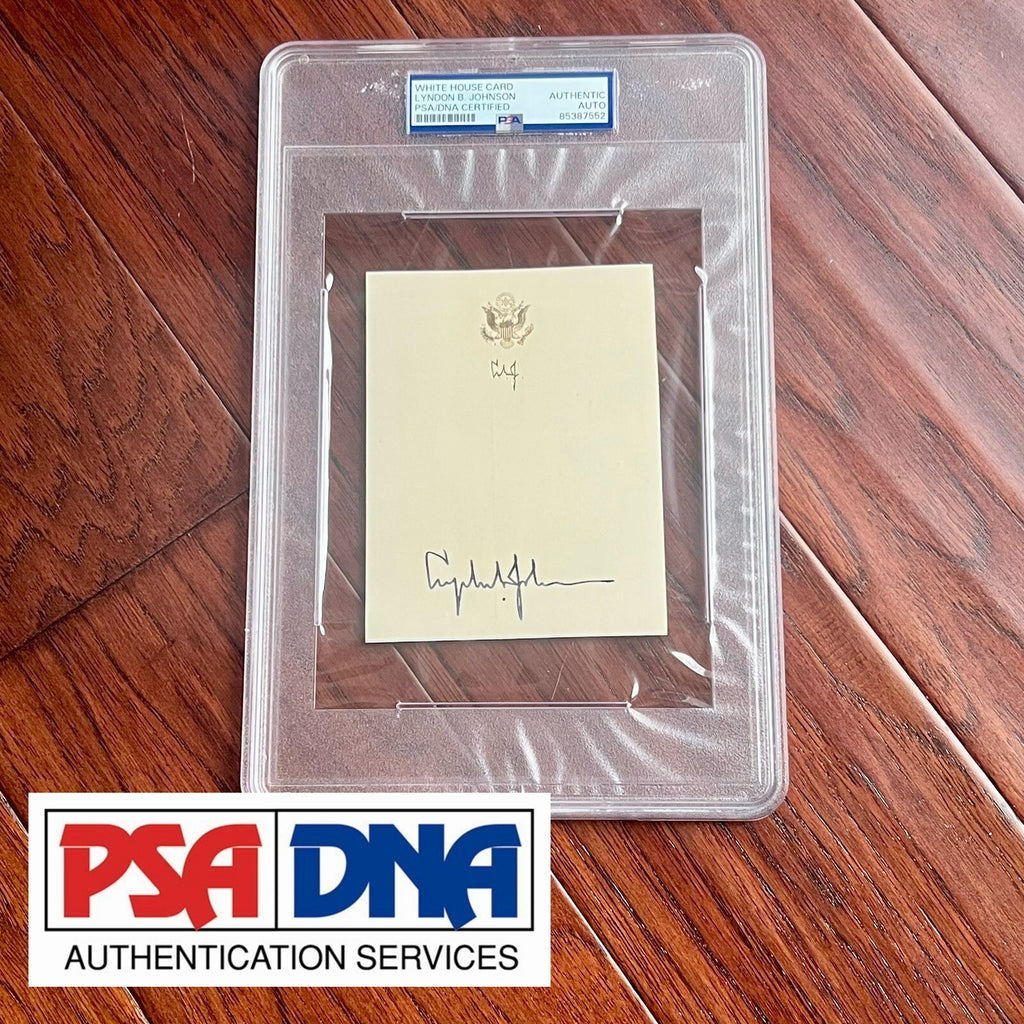 LYNDON B. JOHNSON * PSA/DNA * Autograph Bookplate Signed * LBJ President Seal
