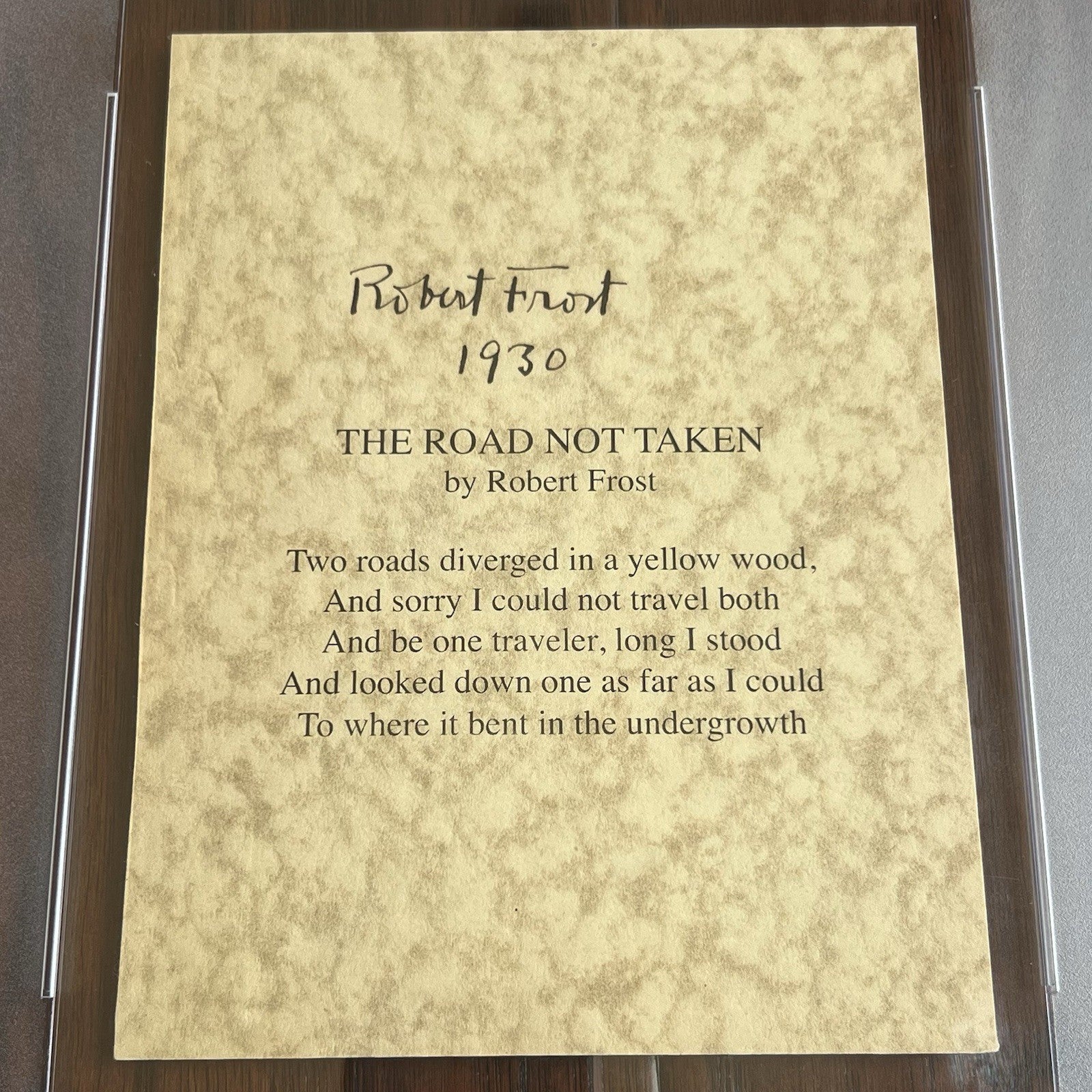 ROBERT FROST * PSA * Autograph "ROAD NOT TAKEN" Signed Souvenir Printed POEM
