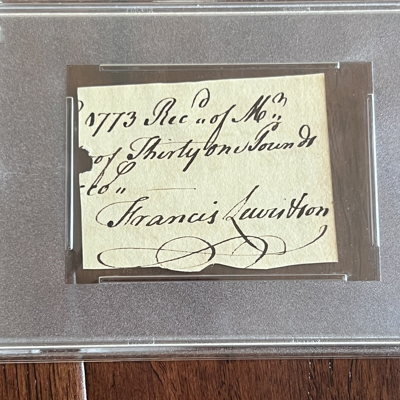 FRANCIS LEWIS * PSA * Autograph Cut Signed * DECLARATION Independence Signer