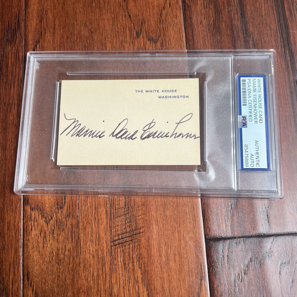 DWIGHT D.  + MAMIE EISENHOWER * PSA/DNA * Signed WHITE HOUSE CARDS Autographs
