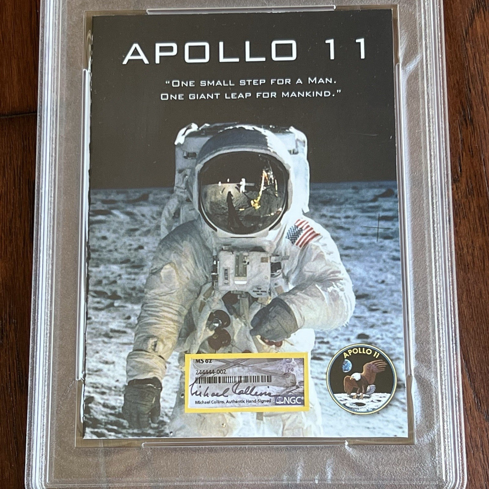 MICHAEL COLLINS * PSA * Signed CUSTOM CARD Unused NGC Label AUTOGRAPH Apollo 11