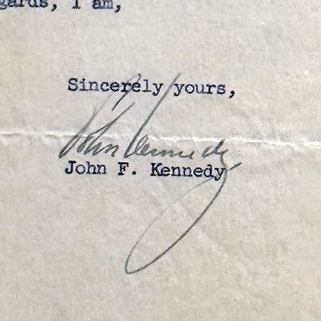 JOHN F. KENNEDY * PSA * Senate AUTOGRAPH Veterans Assistance Letter SIGNED JFK