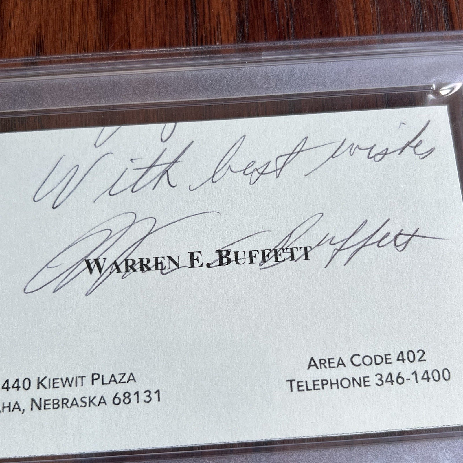 WARREN BUFFETT * PSA  Autograph Berkshire Hathaway BUSINESS CARD Souvenir SIGNED