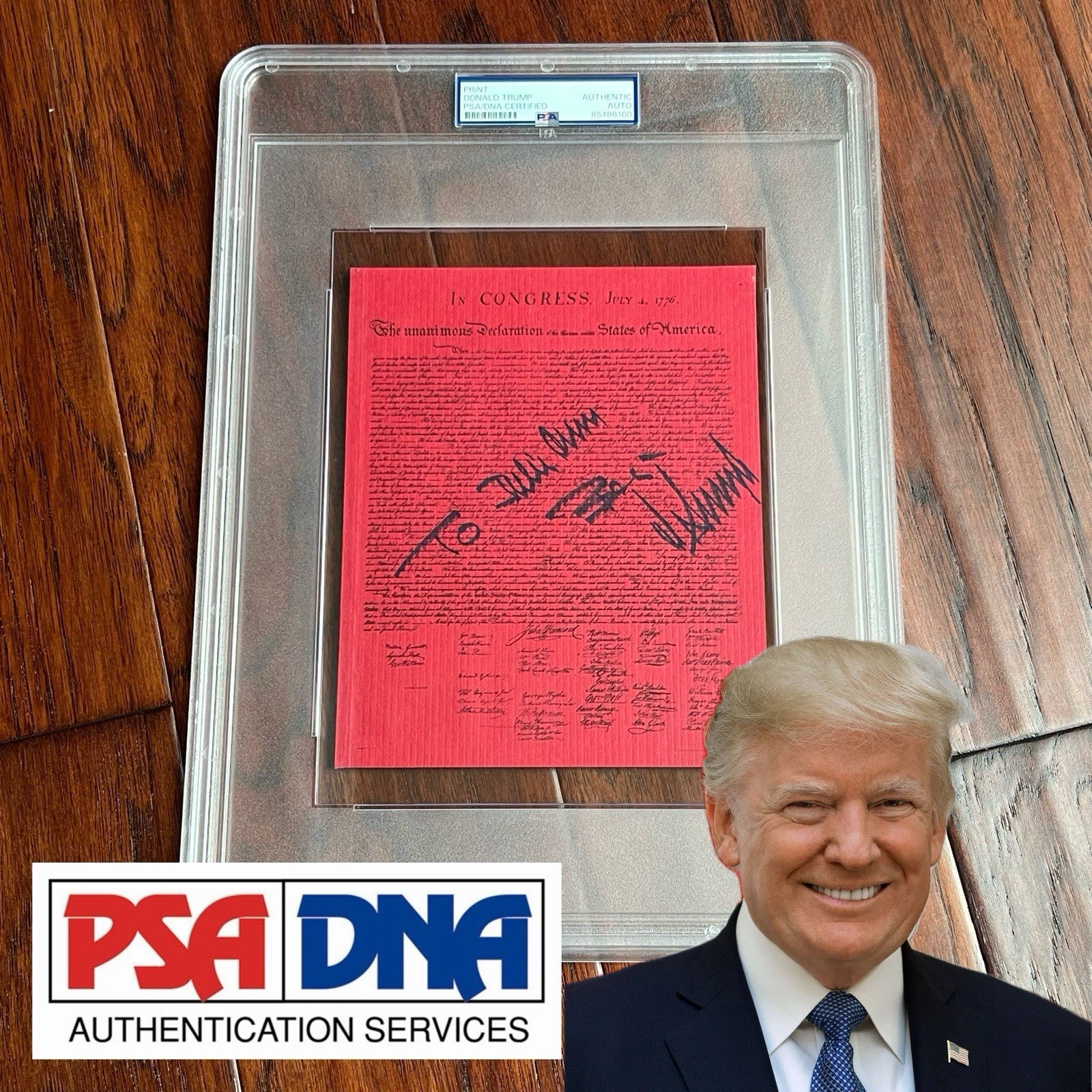 DONALD TRUMP * PSA * Autograph Souvenir MAGA DECLARATION OF INDEPENDENCE Signed