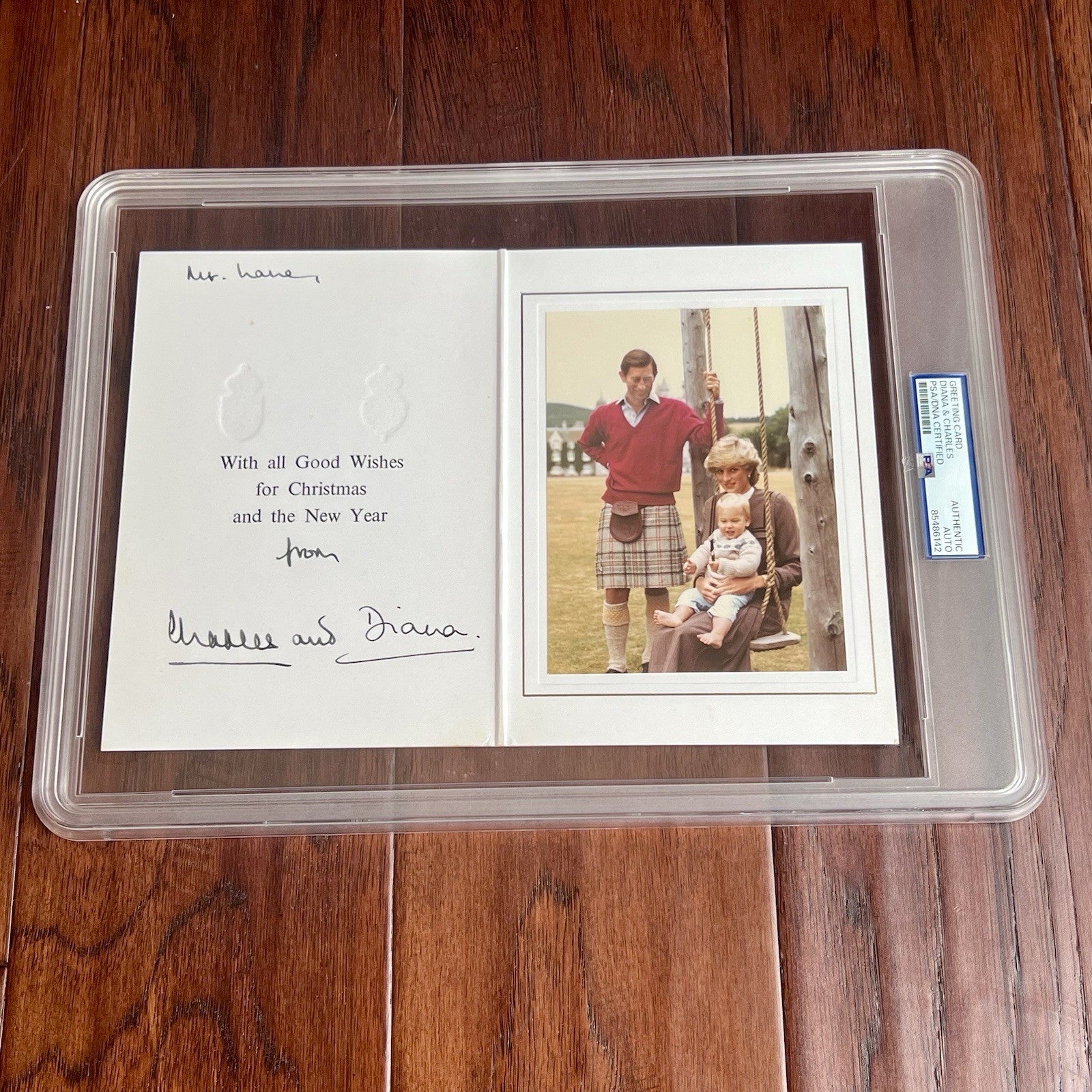 PRINCESS DIANA & KING CHARLES III * PSA * Autograph Family Xmas Card Signed 1983