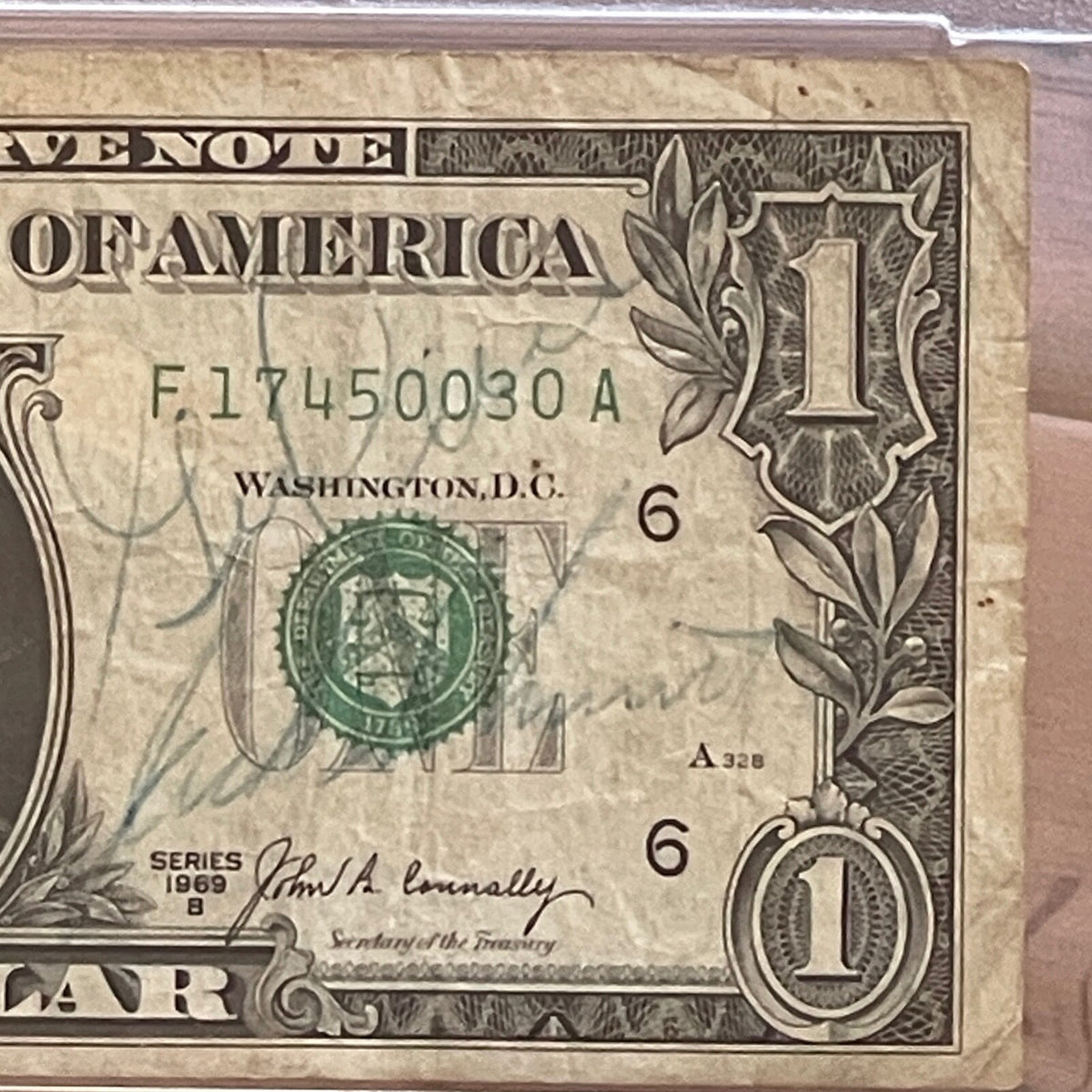 APOLLO 17 * PSA * Crew Signed Dollar Bill Autograph Gene CERNAN  EVANS * SCHMIDT