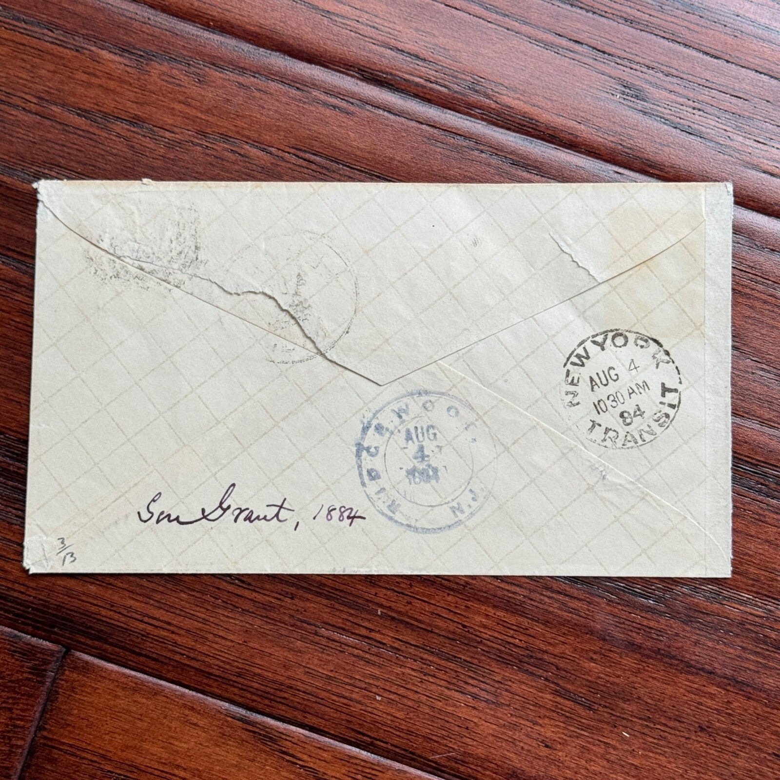 ULYSSES S. GRANT * BAS * Tragic 1884 AUTOGRAPH Envelope SIGNED * Elberon, NJ