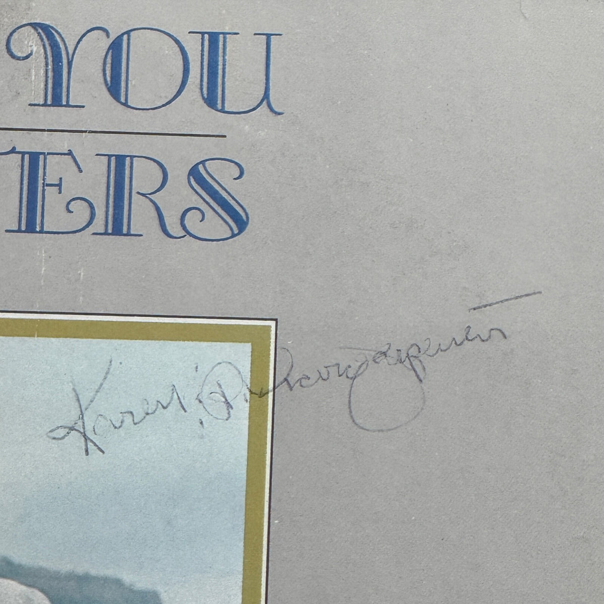 CARPENTERS * JSA * KAREN & RICHARD AUTOGRAPH "CLOSE TO YOU" ALBUM SIGNED LP