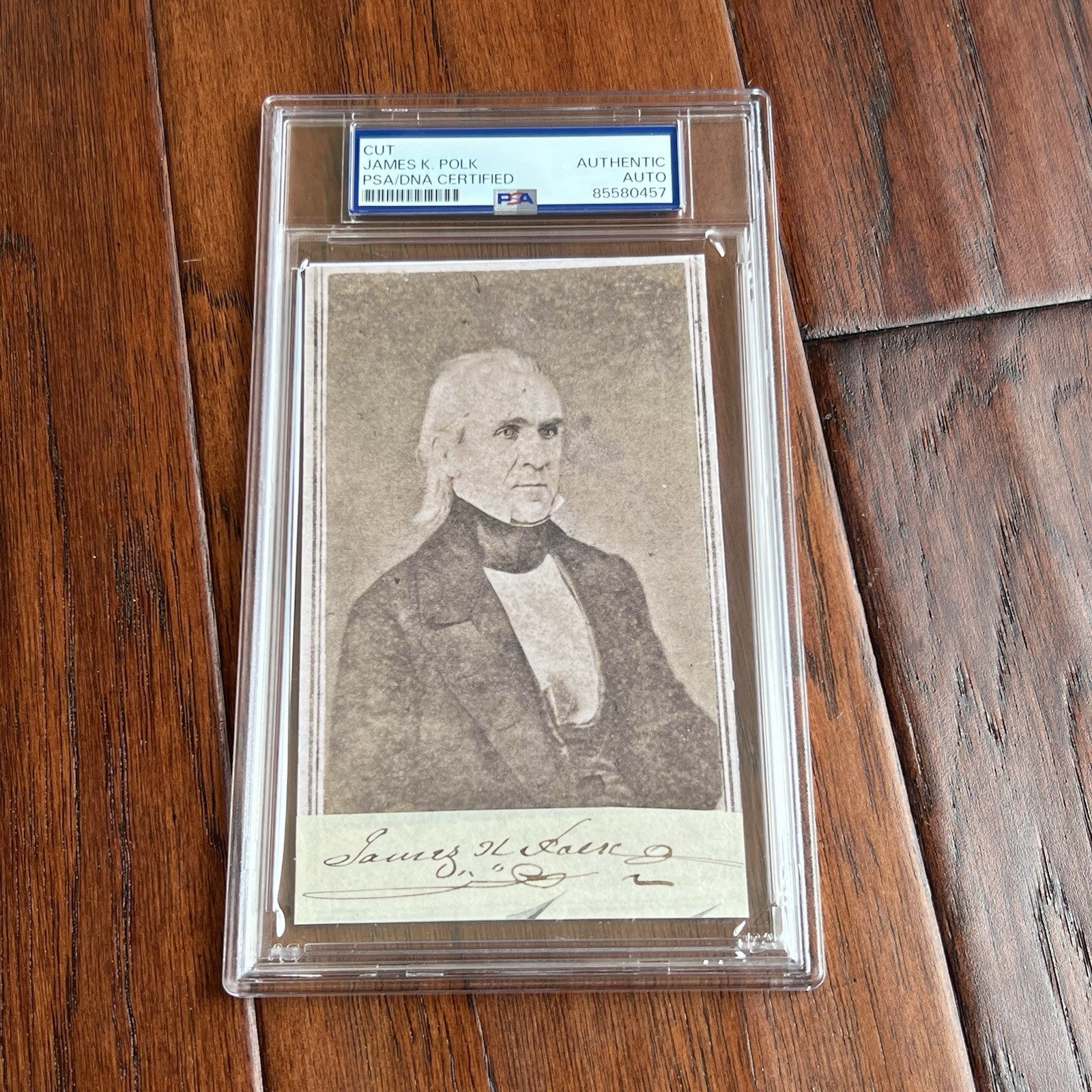 JAMES POLK * PSA * Autograph Cut Signature CDV Signed President Photograph