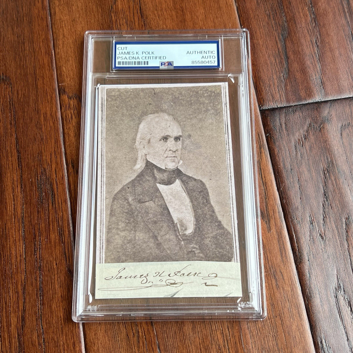 JAMES POLK * PSA * Autograph Cut Signature CDV Signed President Photograph