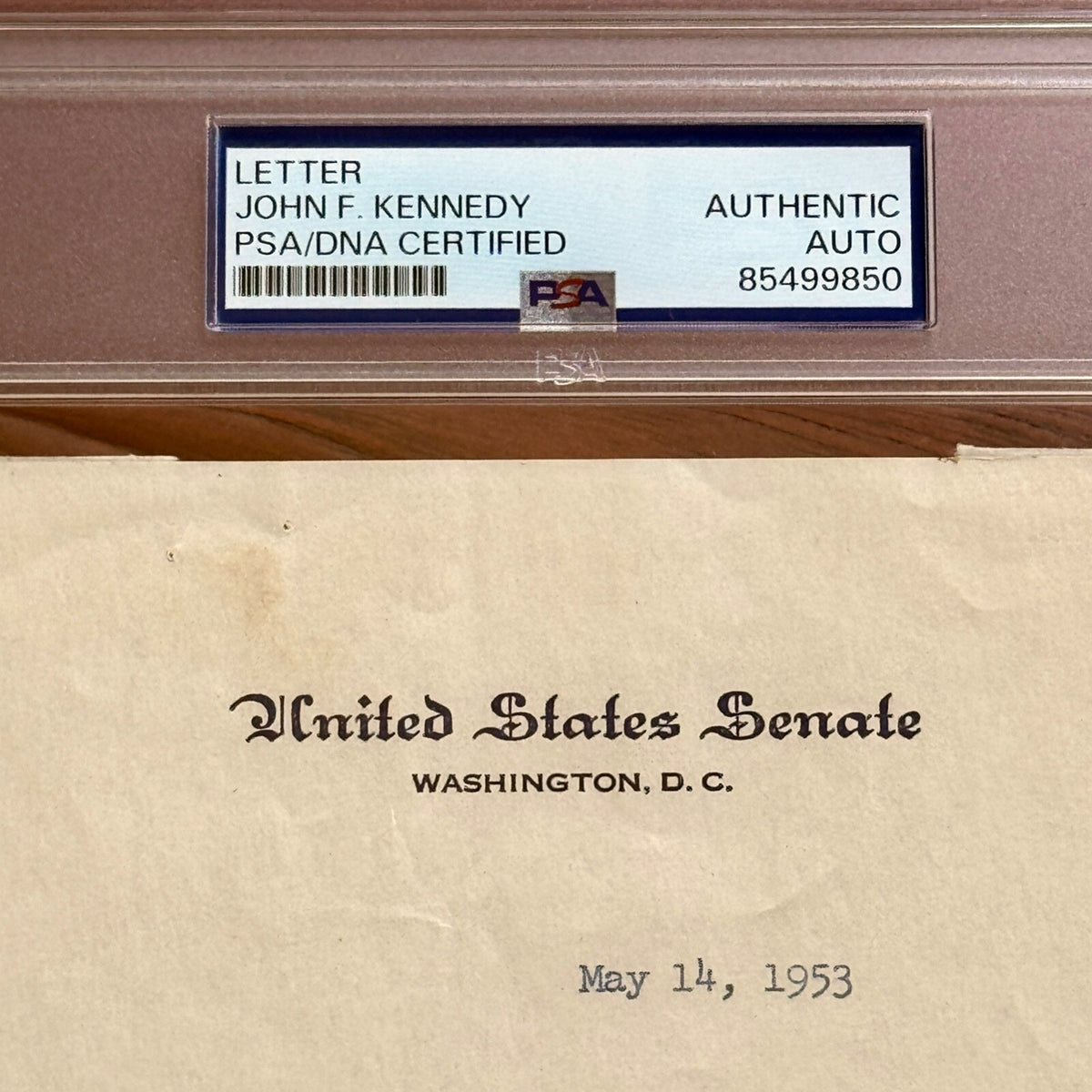 JOHN F. KENNEDY * PSA * Senate AUTOGRAPH Veterans Assistance Letter SIGNED JFK