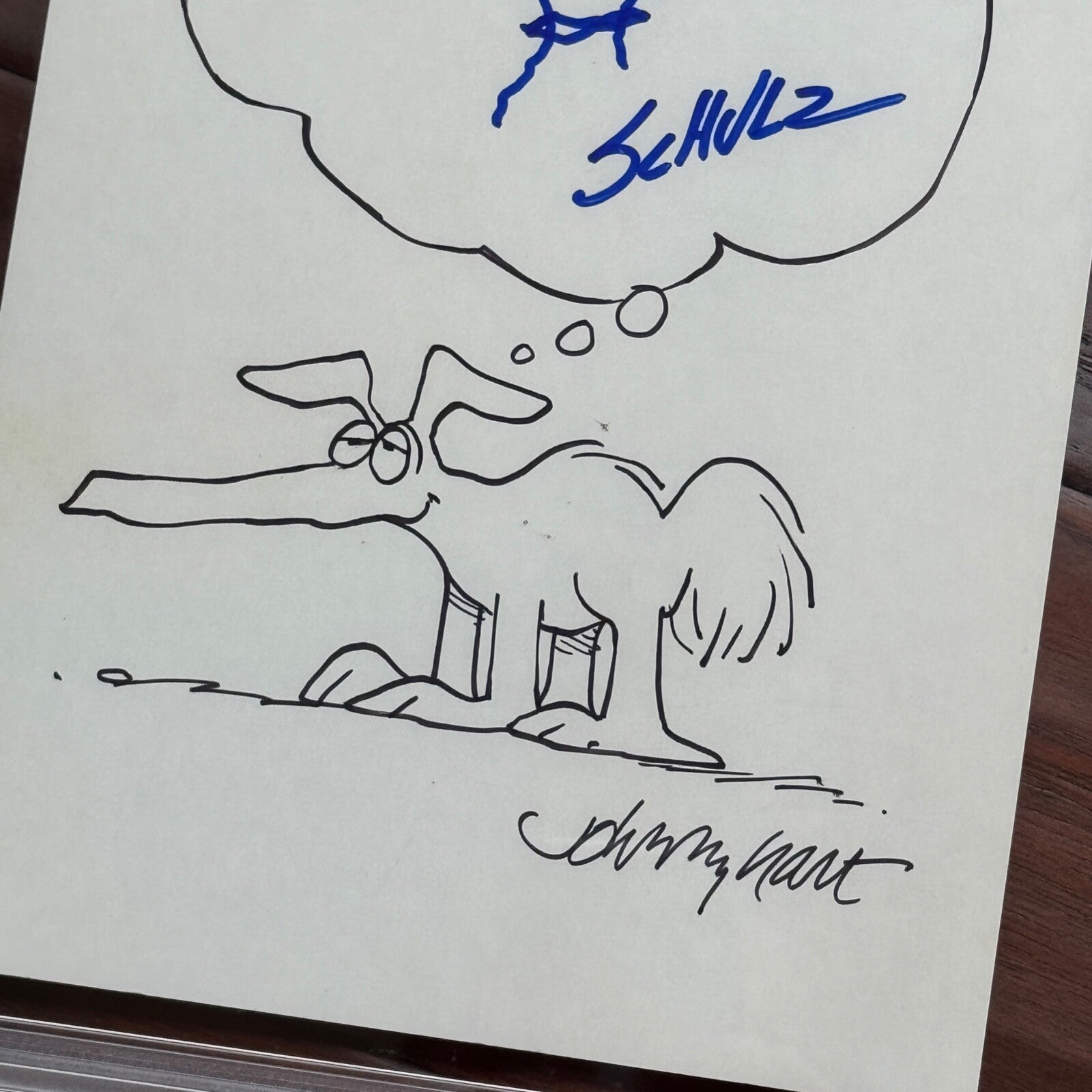 CHARLES M SCHULZ * PSA * Autograph SNOOPY Hand-Drawn MASHUP Signed + "B.C." Hart