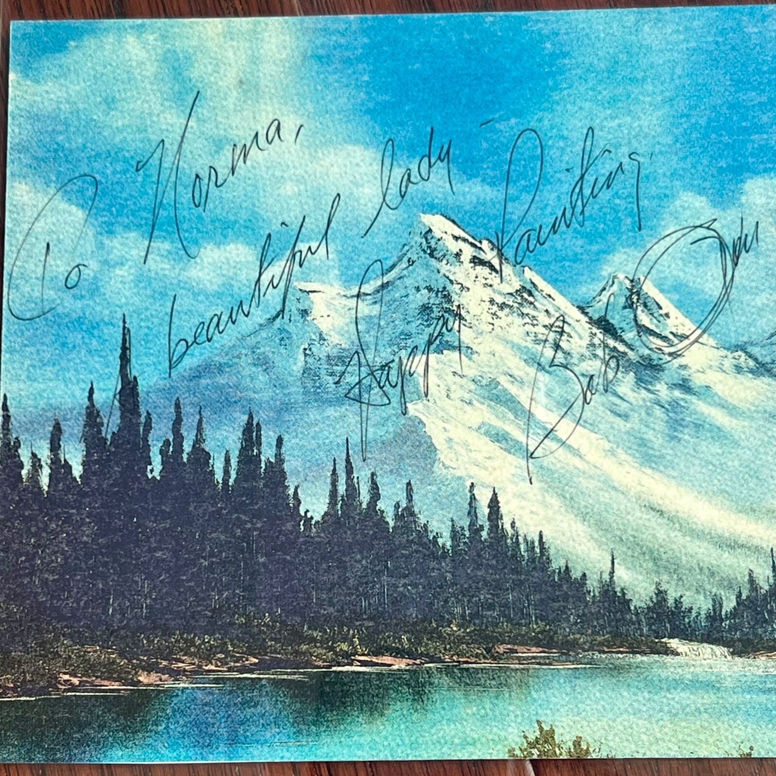 BOB ROSS * PSA * Autograph LANDSCAPE Print PAINTING Signed * Joy Of Painting