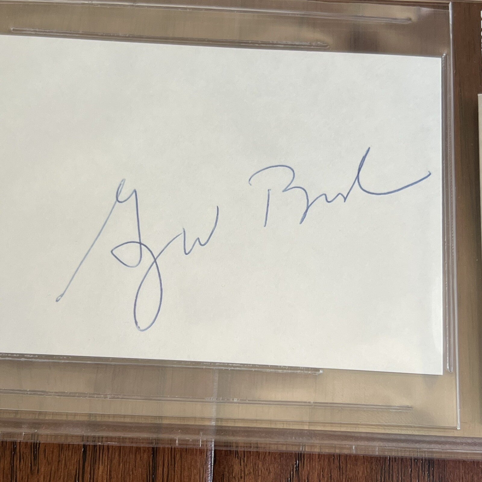 GEORGE W. BUSH * Beckett BAS * Signed Texas Rangers 3x5 Index Card Autograph