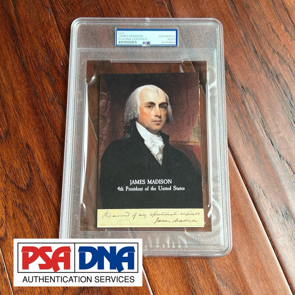 JAMES MADISON * PSA * Autograph Cut Signature CUSTOM CARD Signed Handwritten